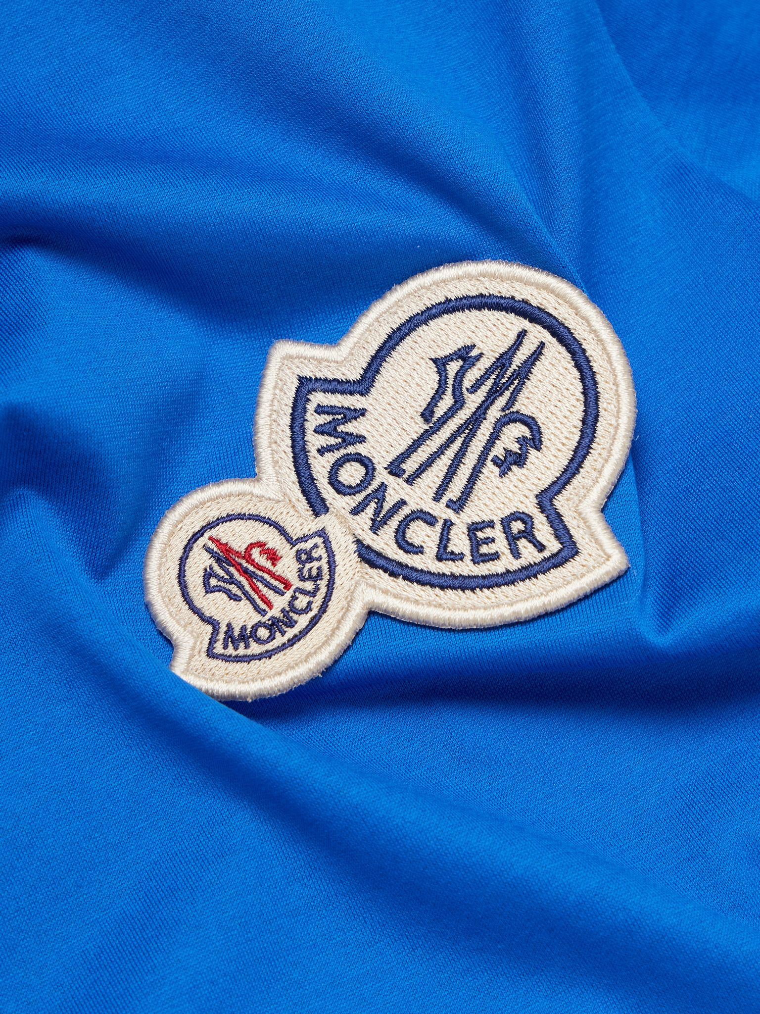 Logo-Appliquéd Cotton-Jersey T-Shirt Blue - 4