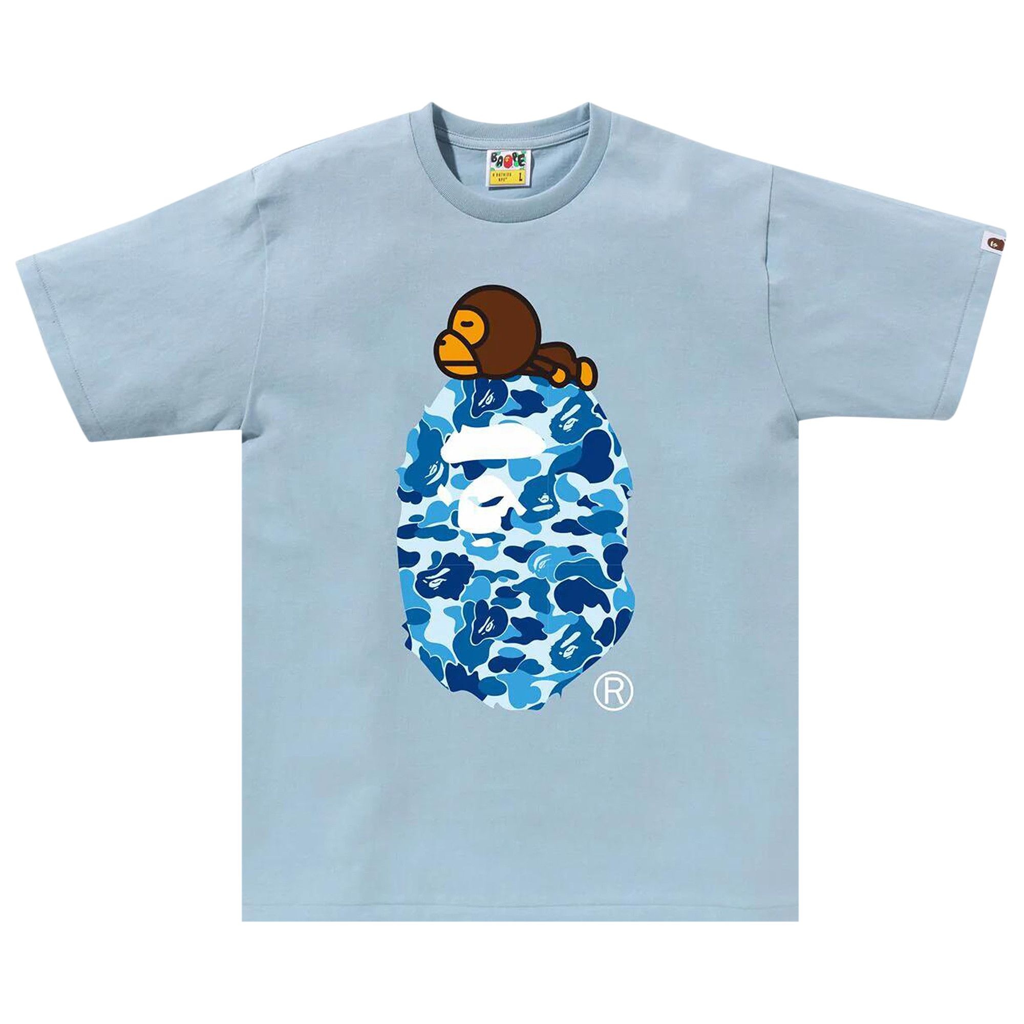 BAPE ABC Camo Milo On Big Ape Tee 'Sax/Blue' - 1