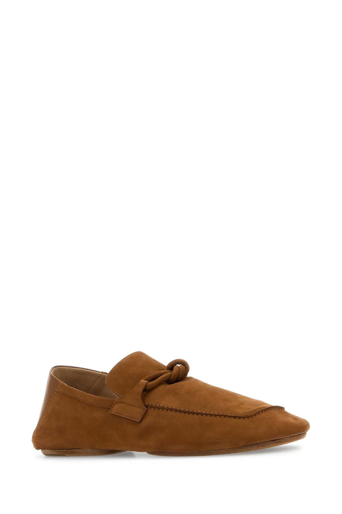 Bottega Veneta Men Camel Suede Daddy Loafers - 2