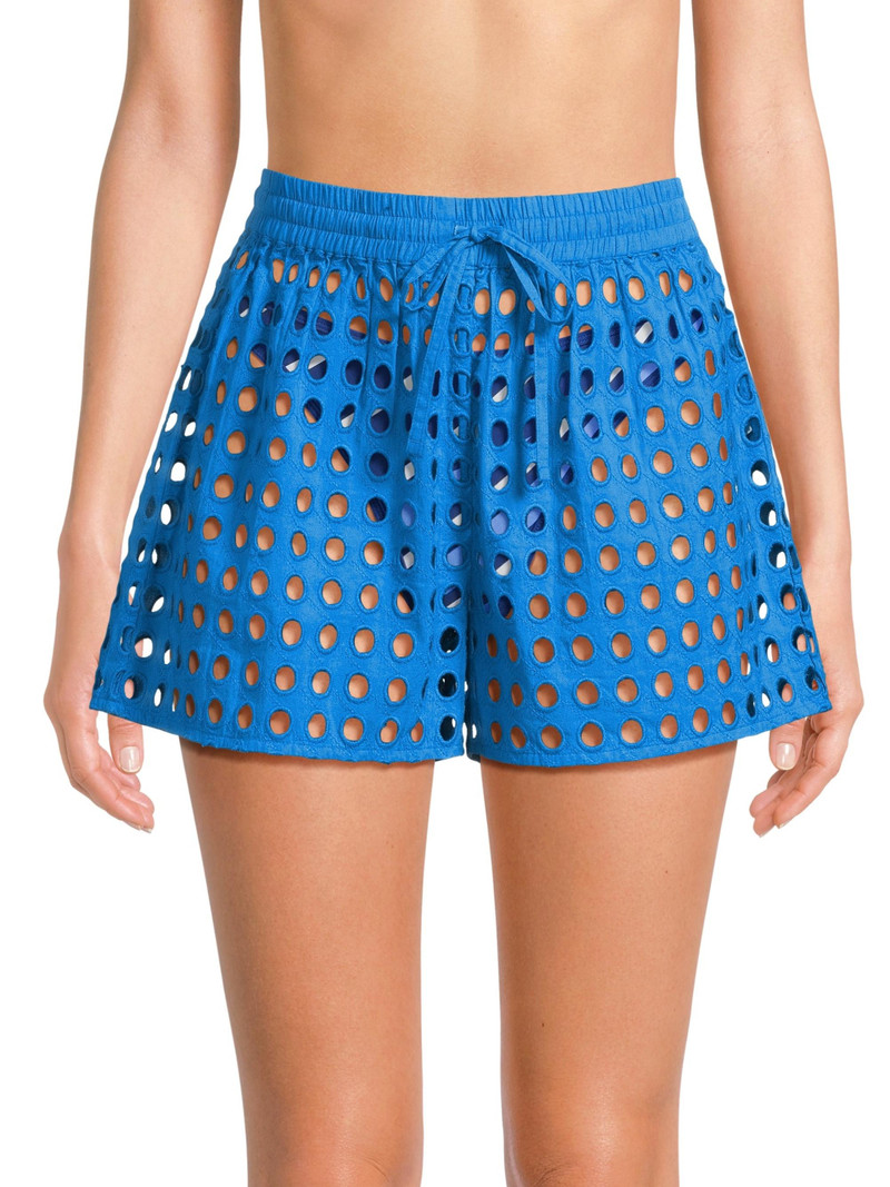 Women's The Charlie Eyelet Shorts - Cosmic Blue 3