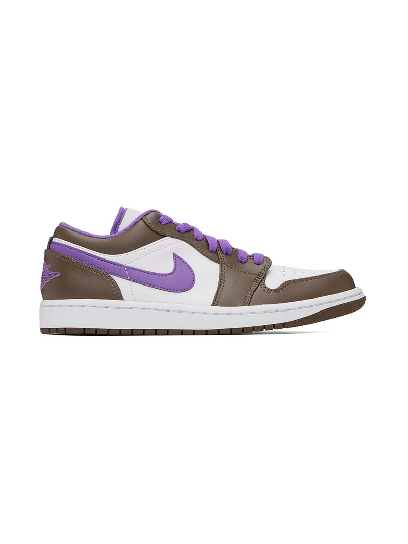 Brown & White Air Jordan 1 Low Sneakers - 1