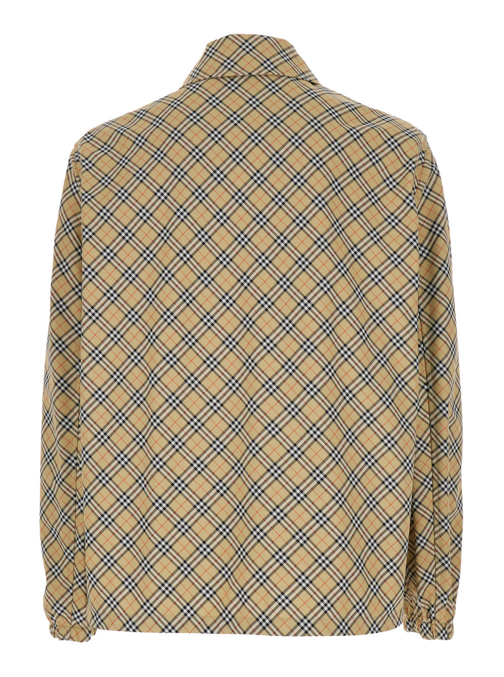 Burberry Men 'Slindon' Beige Jacket With Classic Collar And All-Over Check Motif In Tech Fabric Man - 2