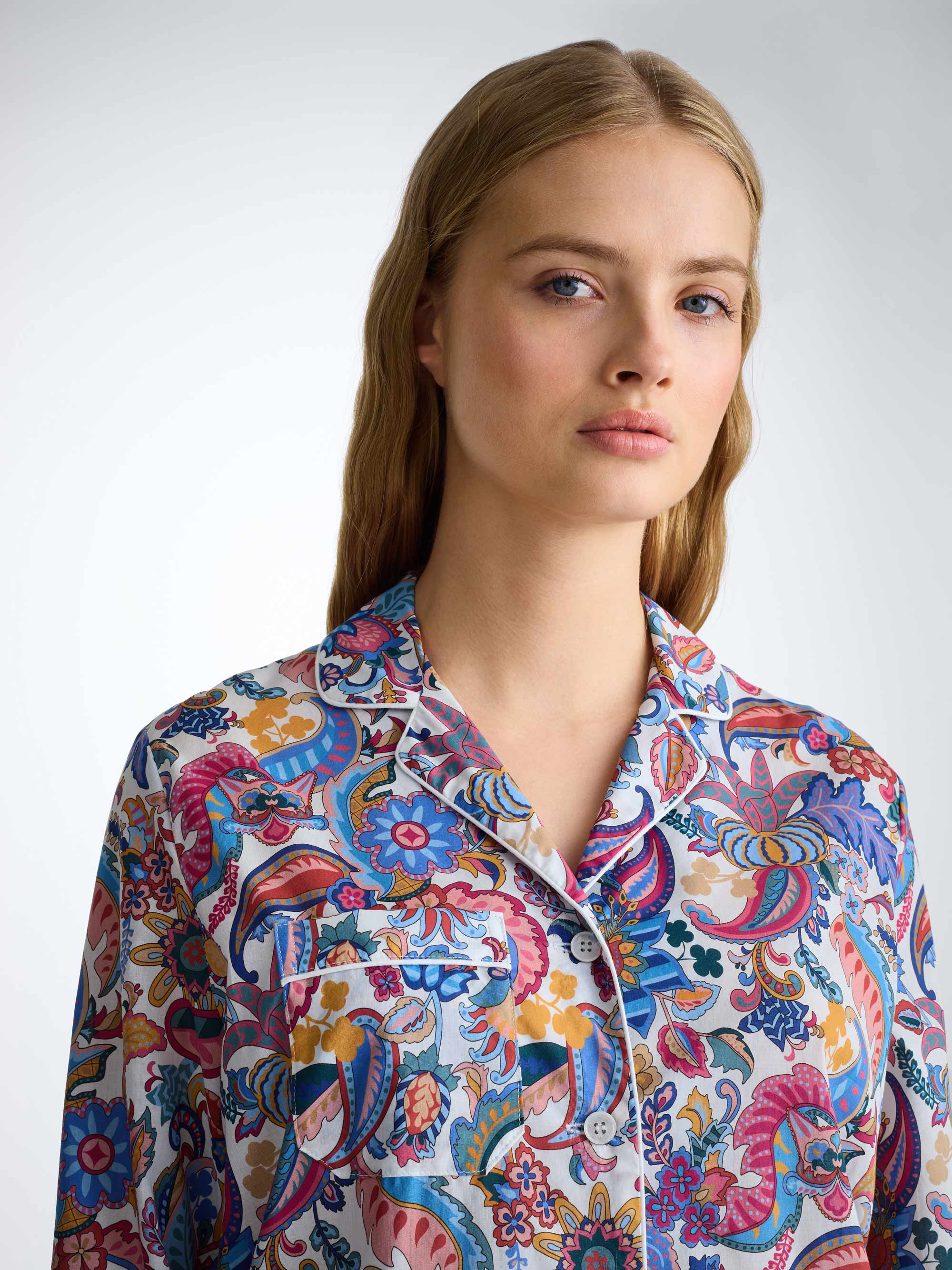 Women's Pajamas Cotton Batiste Multi Jungle Paisley Print - 5
