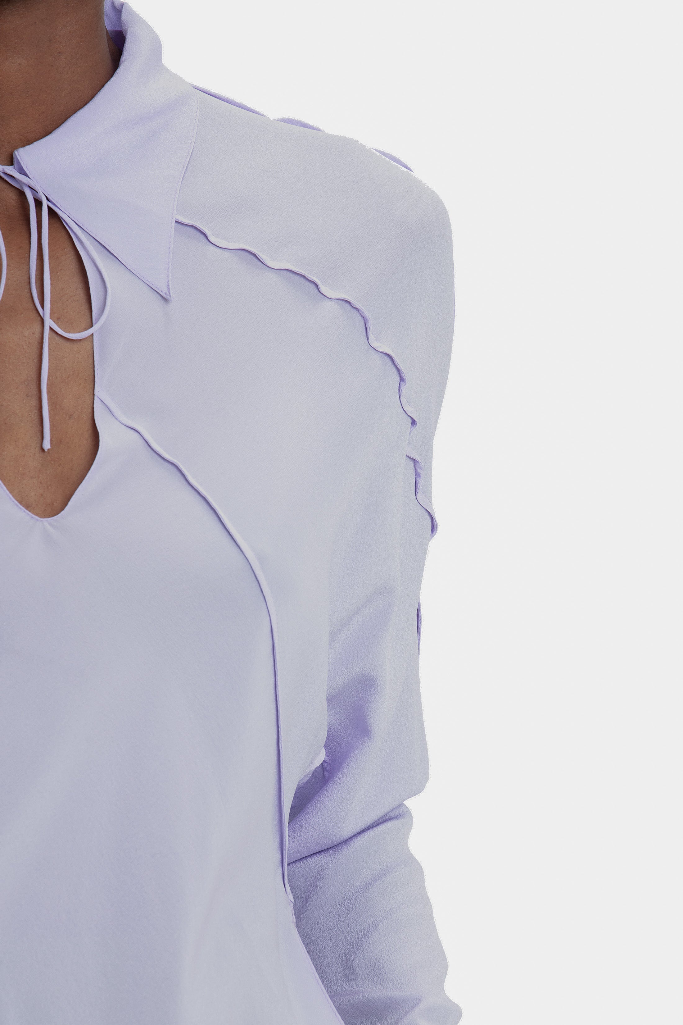 Spiral Seam Bias Top In Lavender - 7
