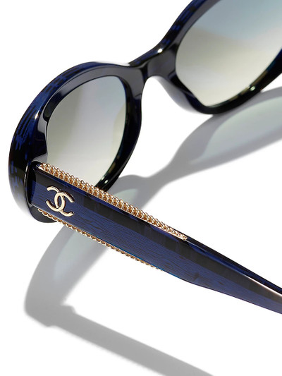 CHANEL CH5515 oval-frame acetate sunglasses outlook