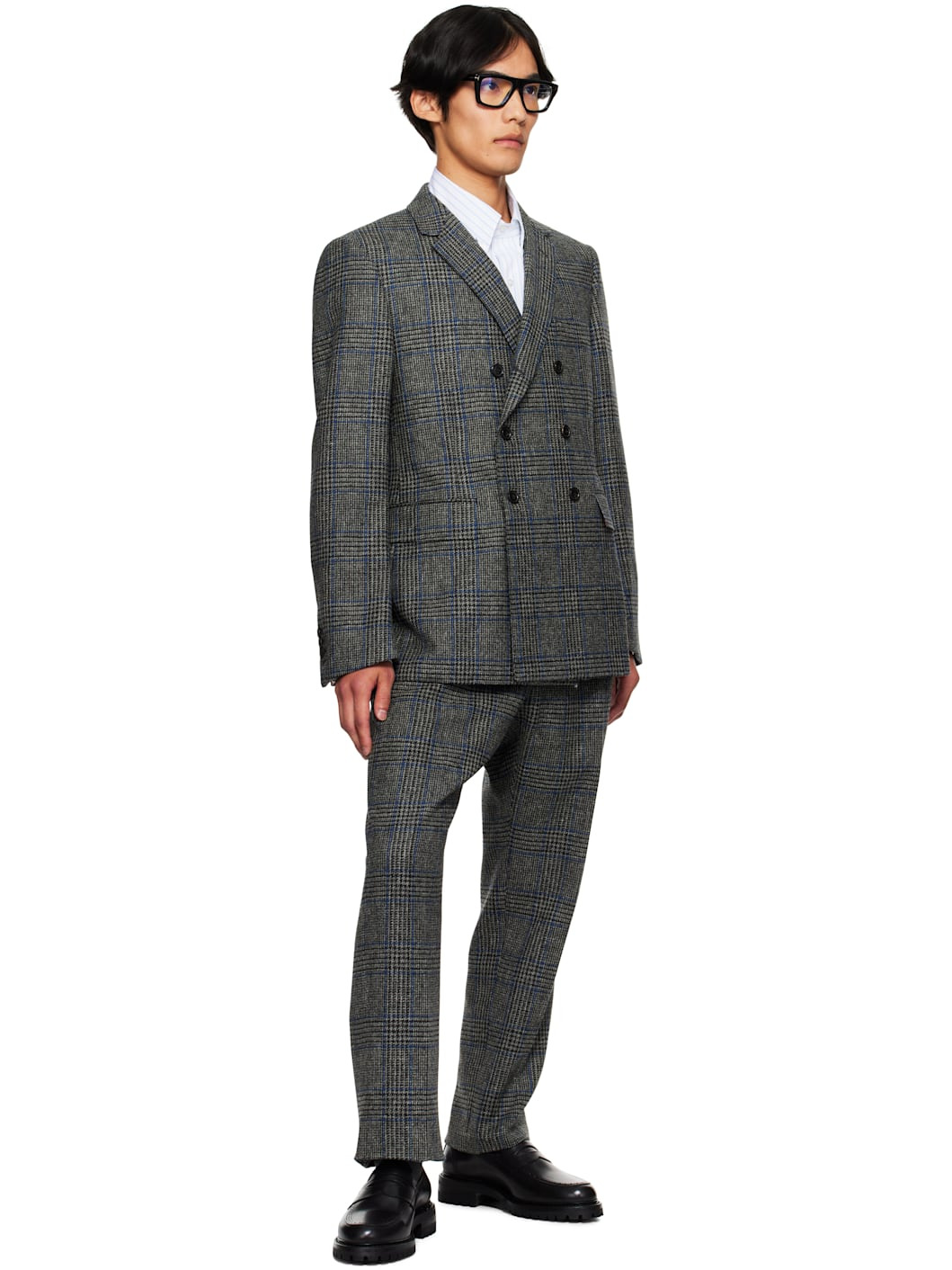 Gray Prince of Wales Hunting Tweed Blazer - 4