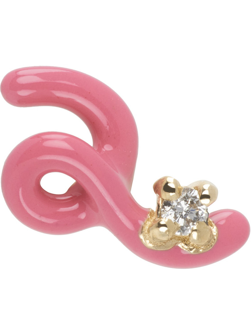 Pink & Gold Mini Loop Single Earring - 1