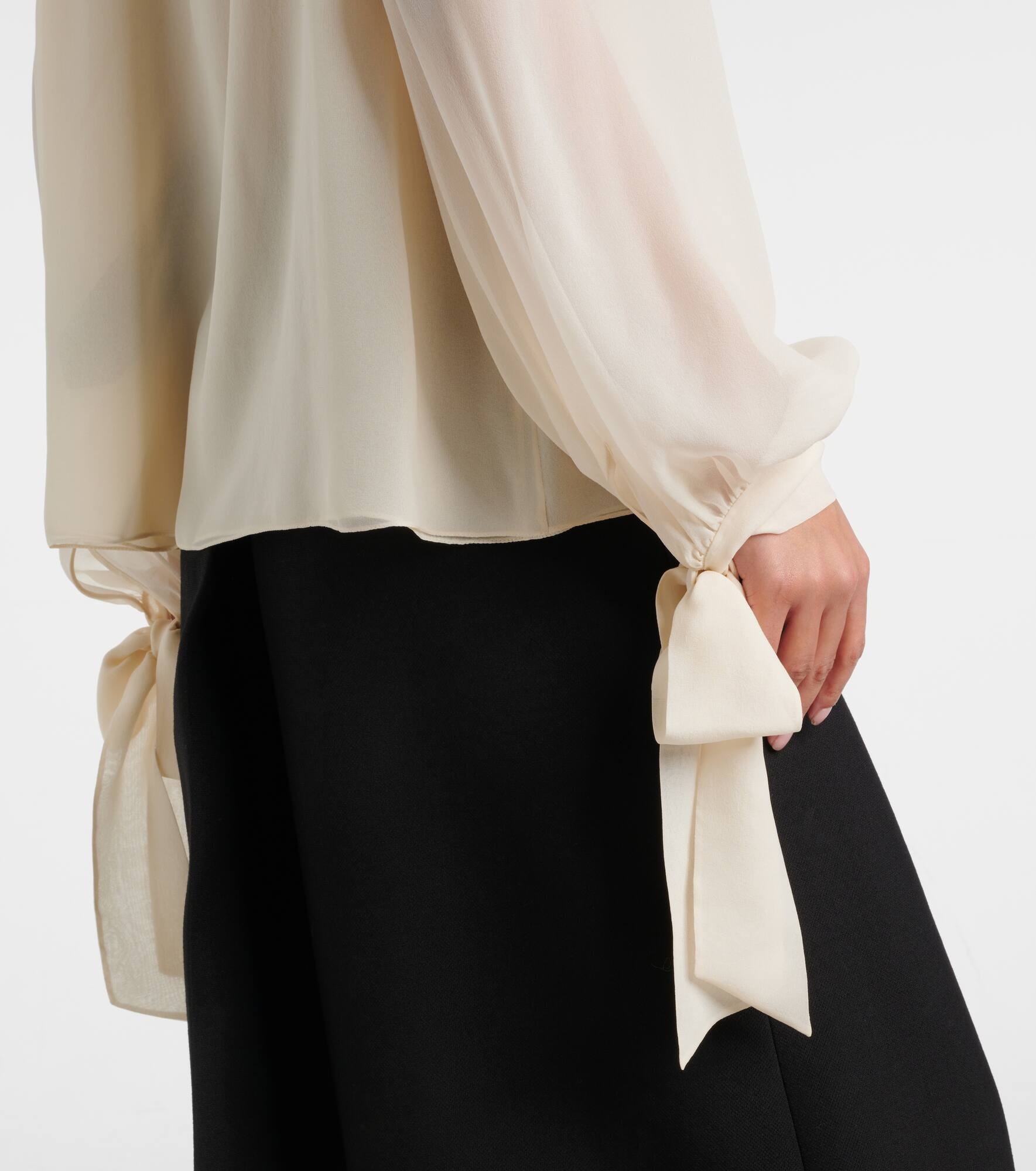 Ruffled silk blouse - 6
