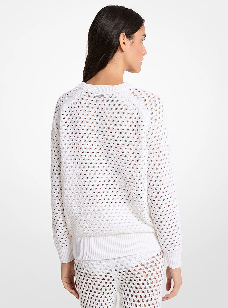 MICHAEL KORS Open-Knit Stretch Cotton Sweater outlook