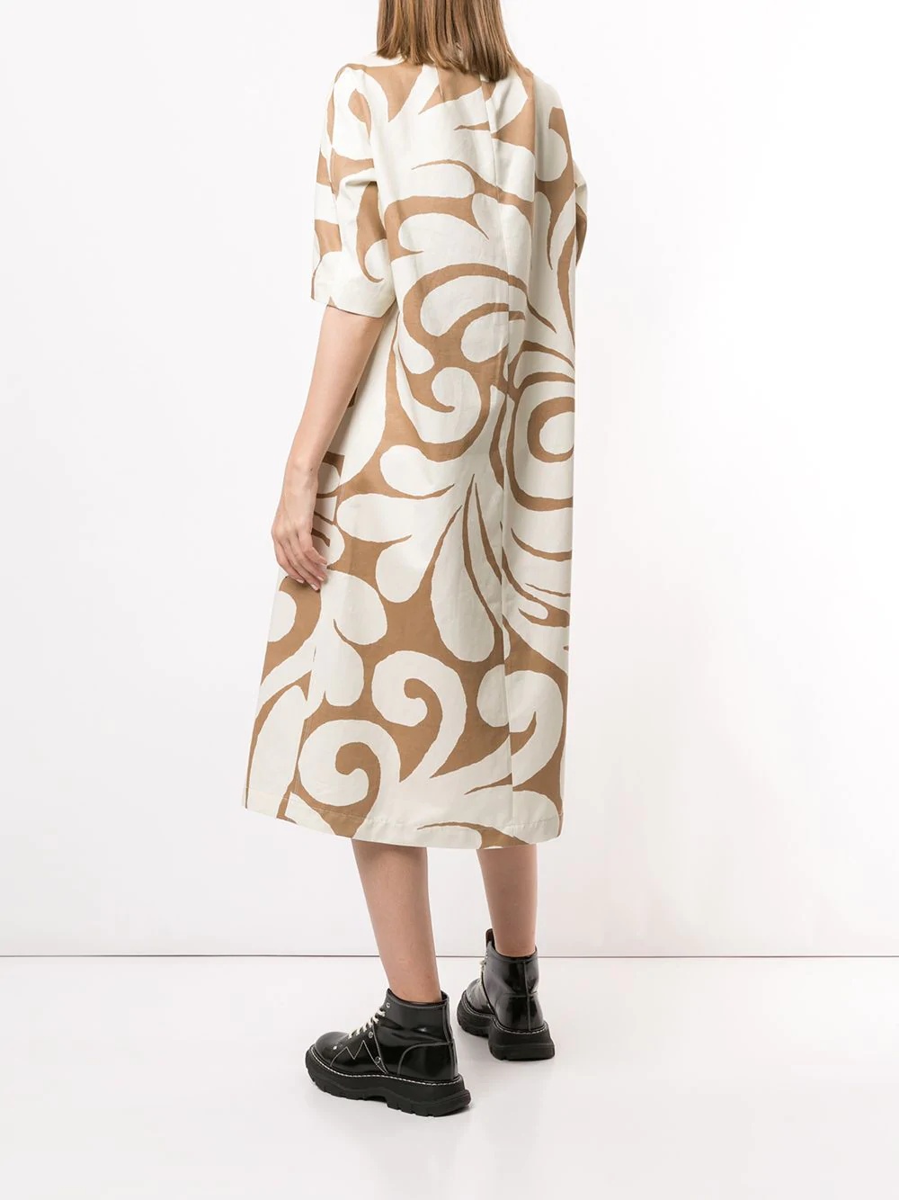 swirl-print dress - 4