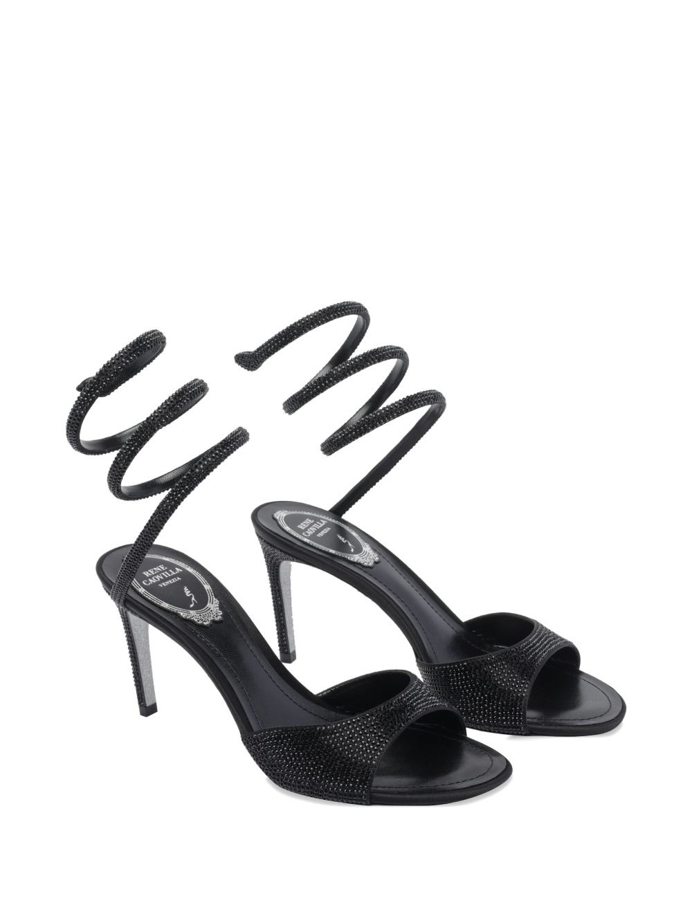 100mm crystal-embellished heeled sandals - 2