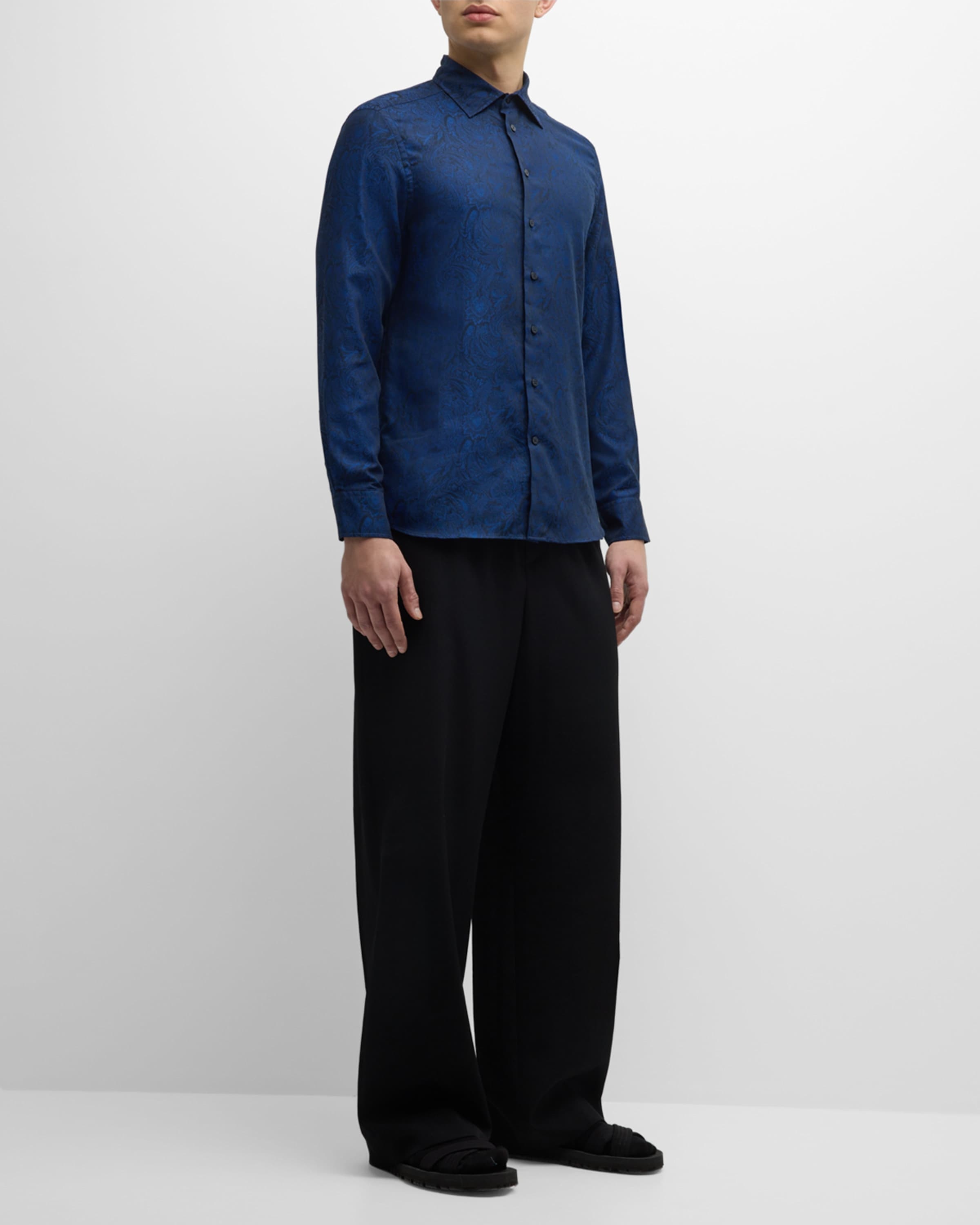 Men's Tonal Jacquard Evening Shirt - 5