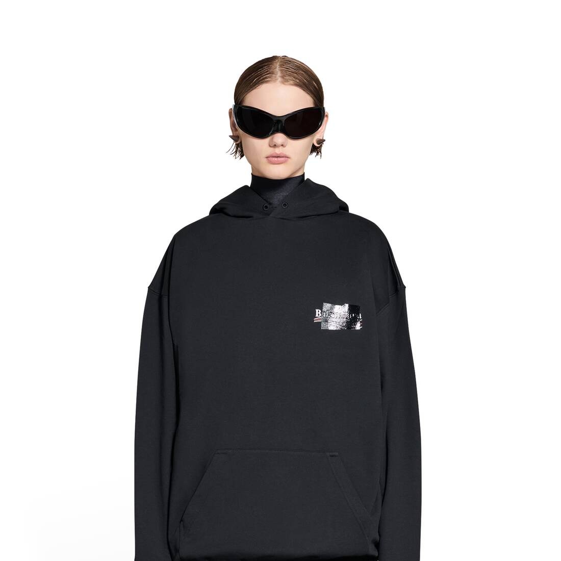 BALENCIAGA GAFFER ミディアムフィット ロゴ フーディ パーカー Balenciaga Gaffer Zip-Up Hoodie Small Fit | Saks Fifth Avenue