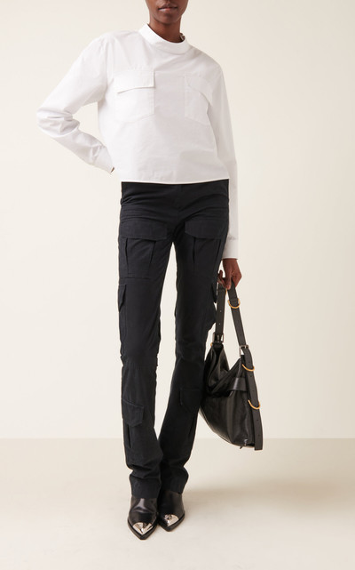 Givenchy Utility Pocket Cotton Bootcut Pants black outlook