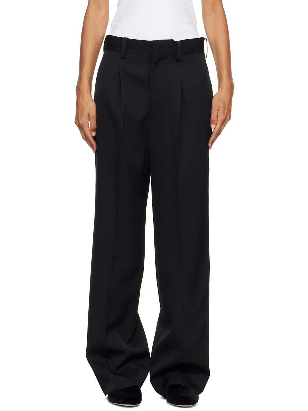 Black Straight Trousers - 1