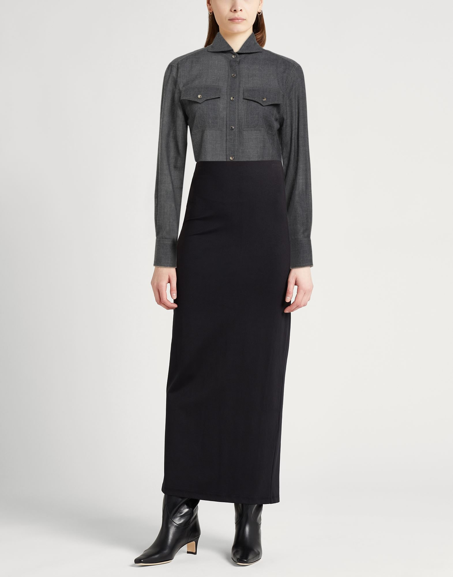 Charcoal Women's Solid Color Shirts & Blouses - 2
