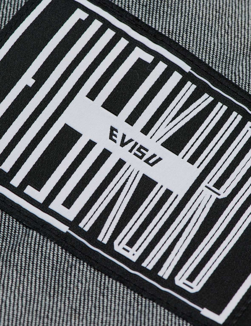 Hannya and Kamon Collage Print Denim Jacket 15