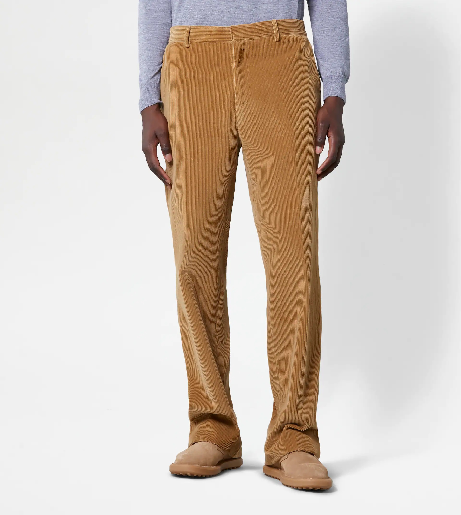 BAGGY TROUSERS IN VELVET - BEIGE - 6