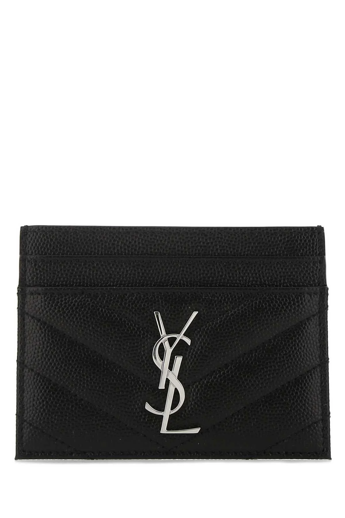 Saint Laurent Women Black Leather Card Holder - 1