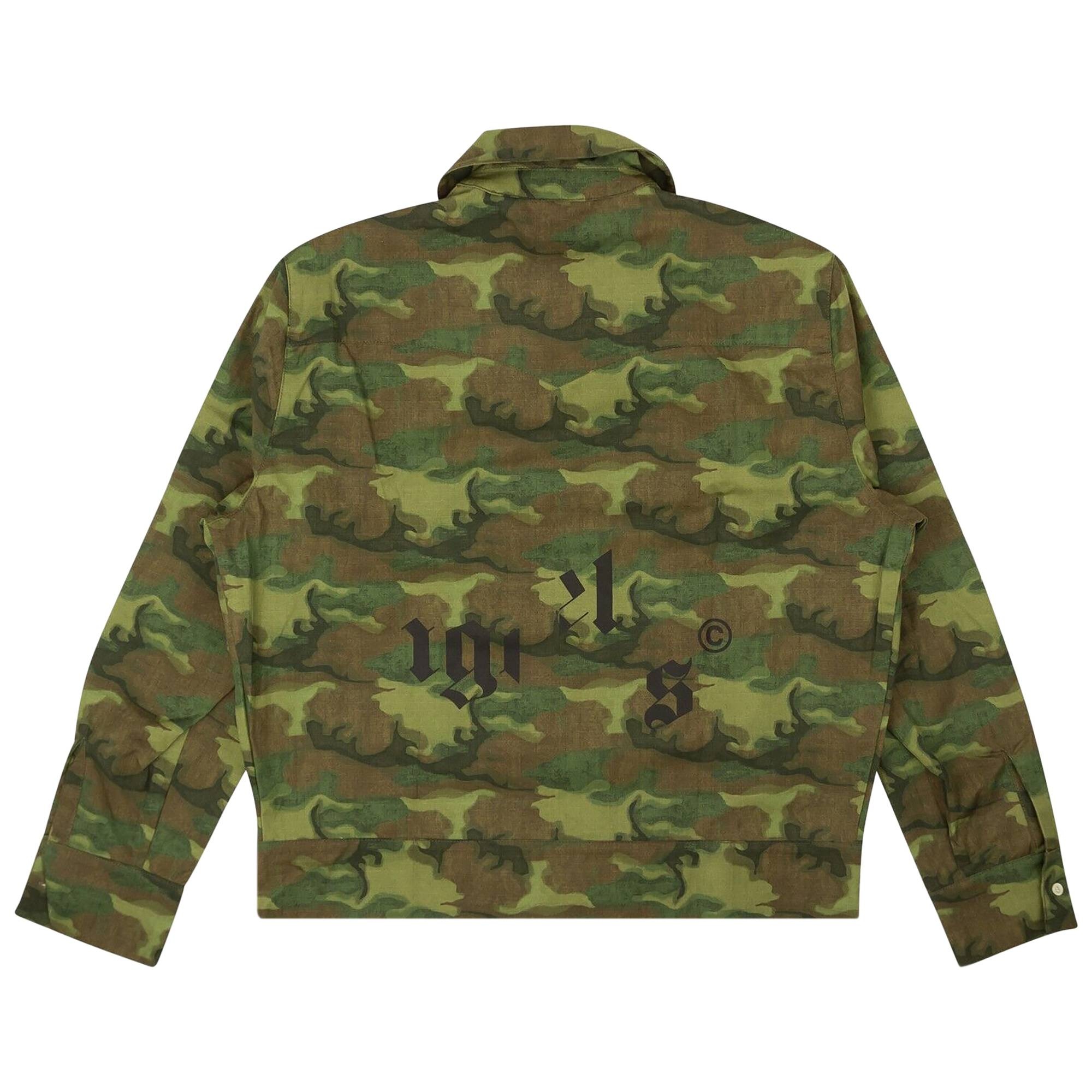 Palm Angels Camouflage Patch Pocket Shirt Jacket 'Military Green' - 2