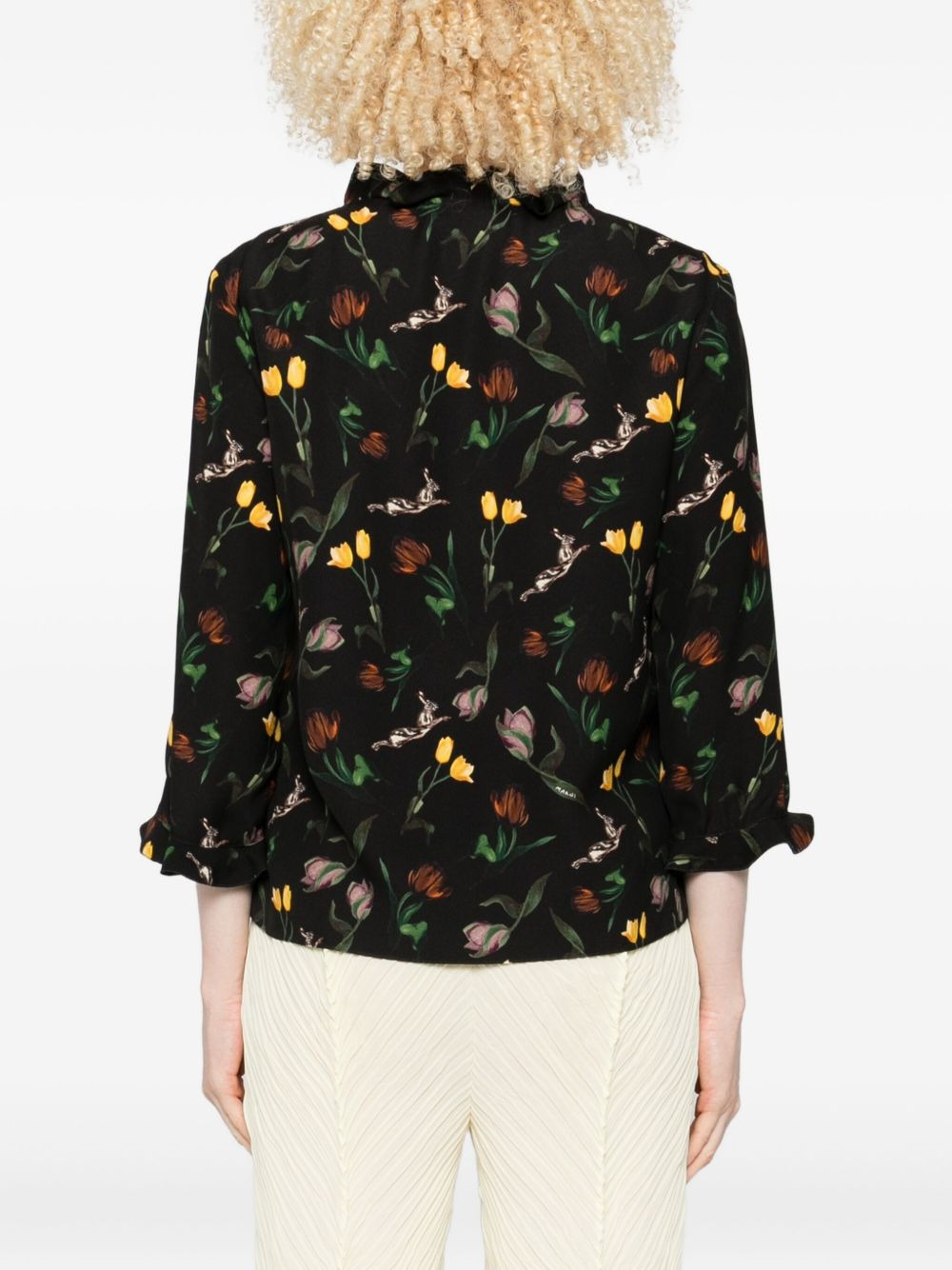 floral-print blouse - 4