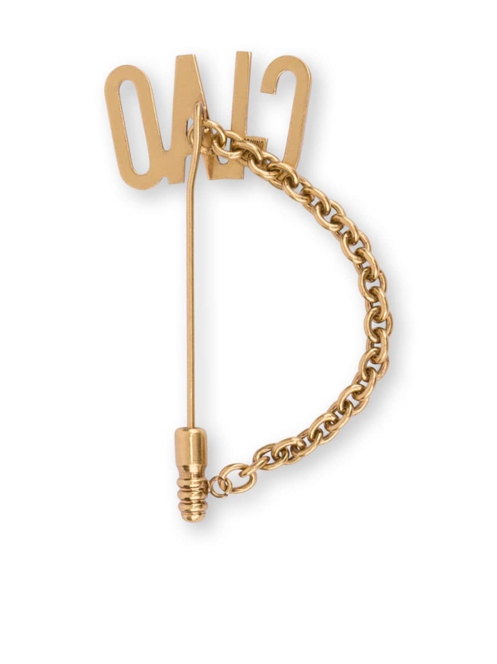 Ciao chain-detail brooch - 2
