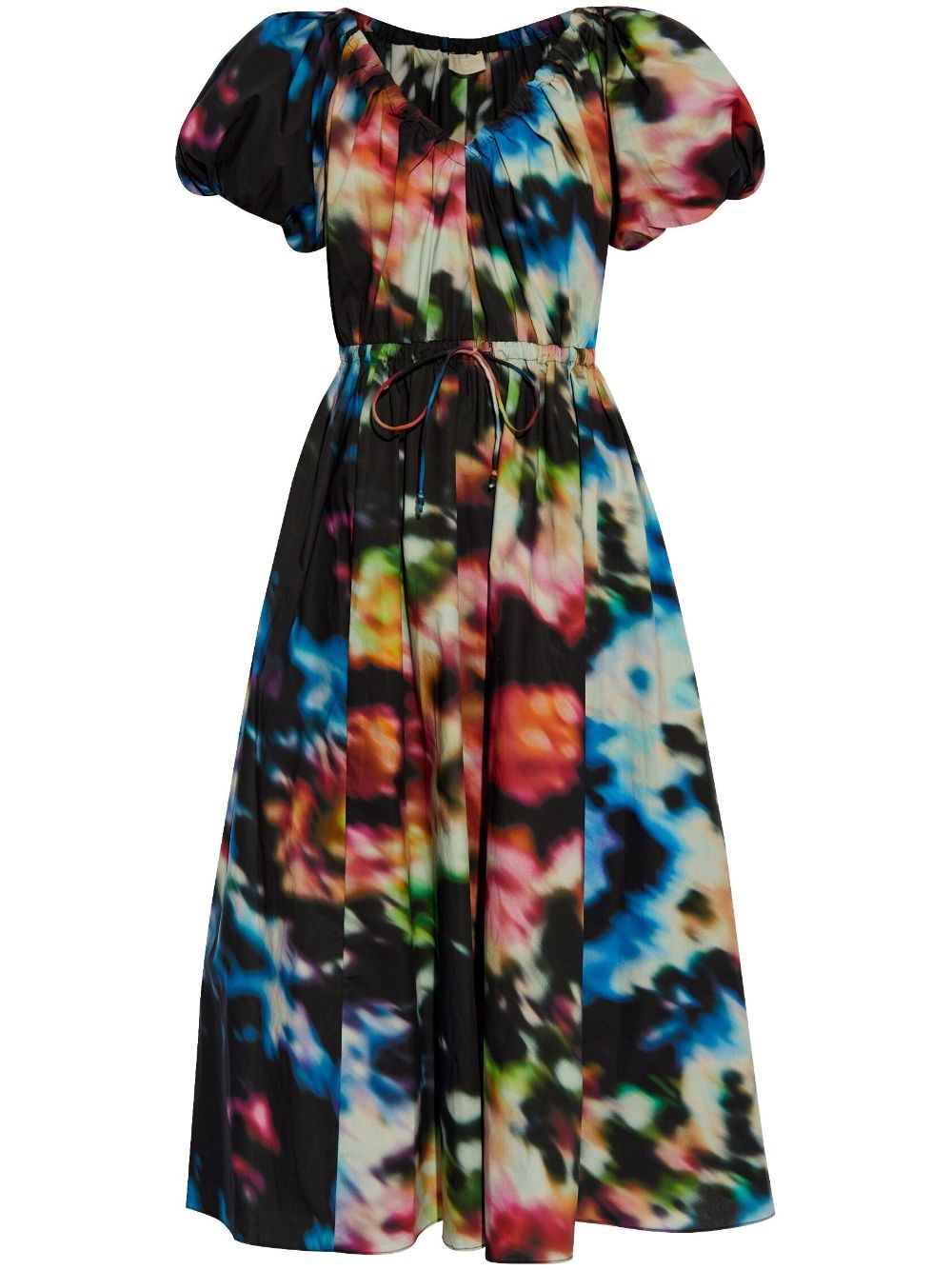 Vika abstract-print poplin dress - 1