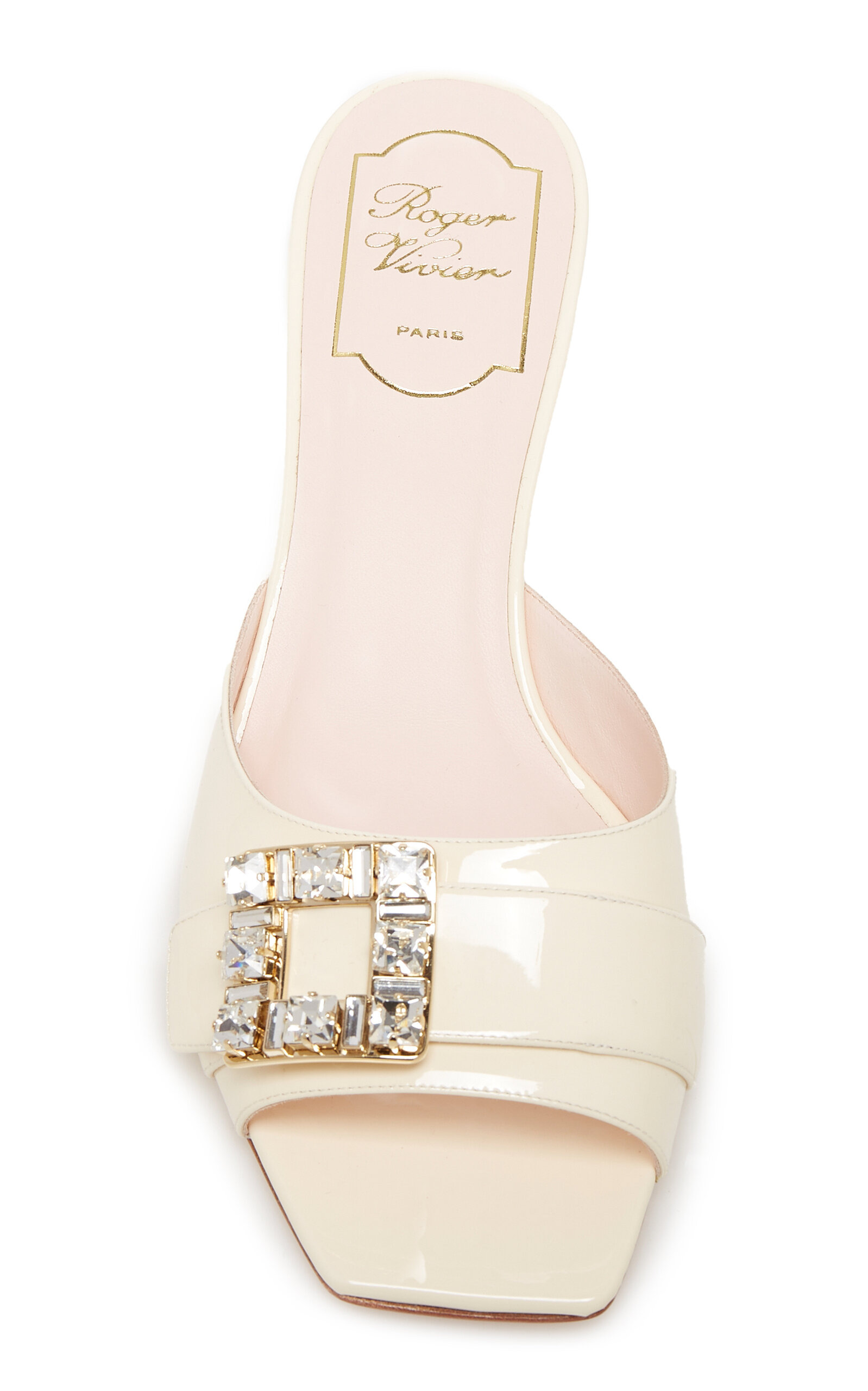 Bikiviv Buckle-Embellished Patent Leather Mules white - 3