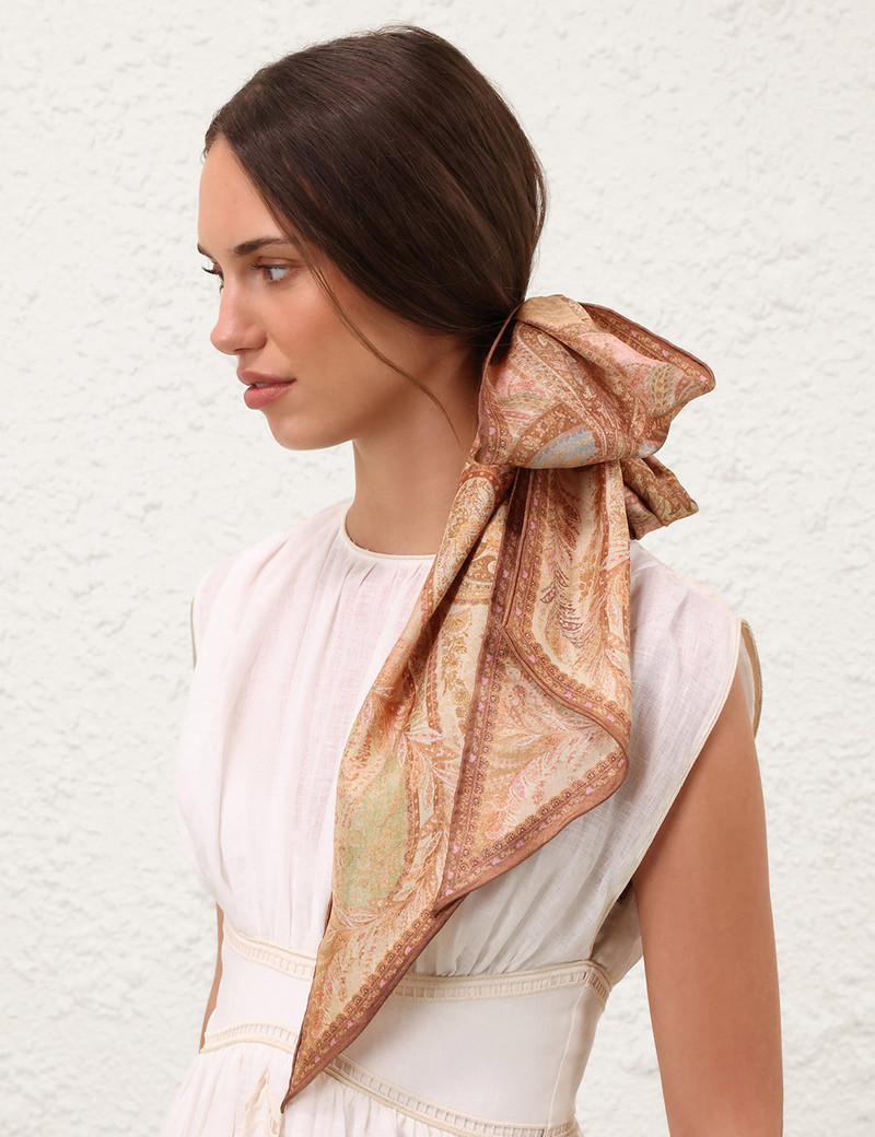 PRINTED SILK NECK SCARF 4
