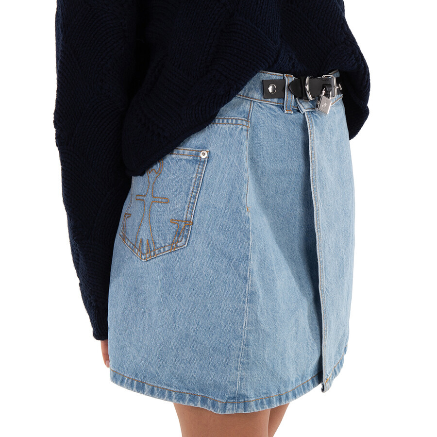 JW Anderson Padlock Strap Mini Denim Skirt - 4
