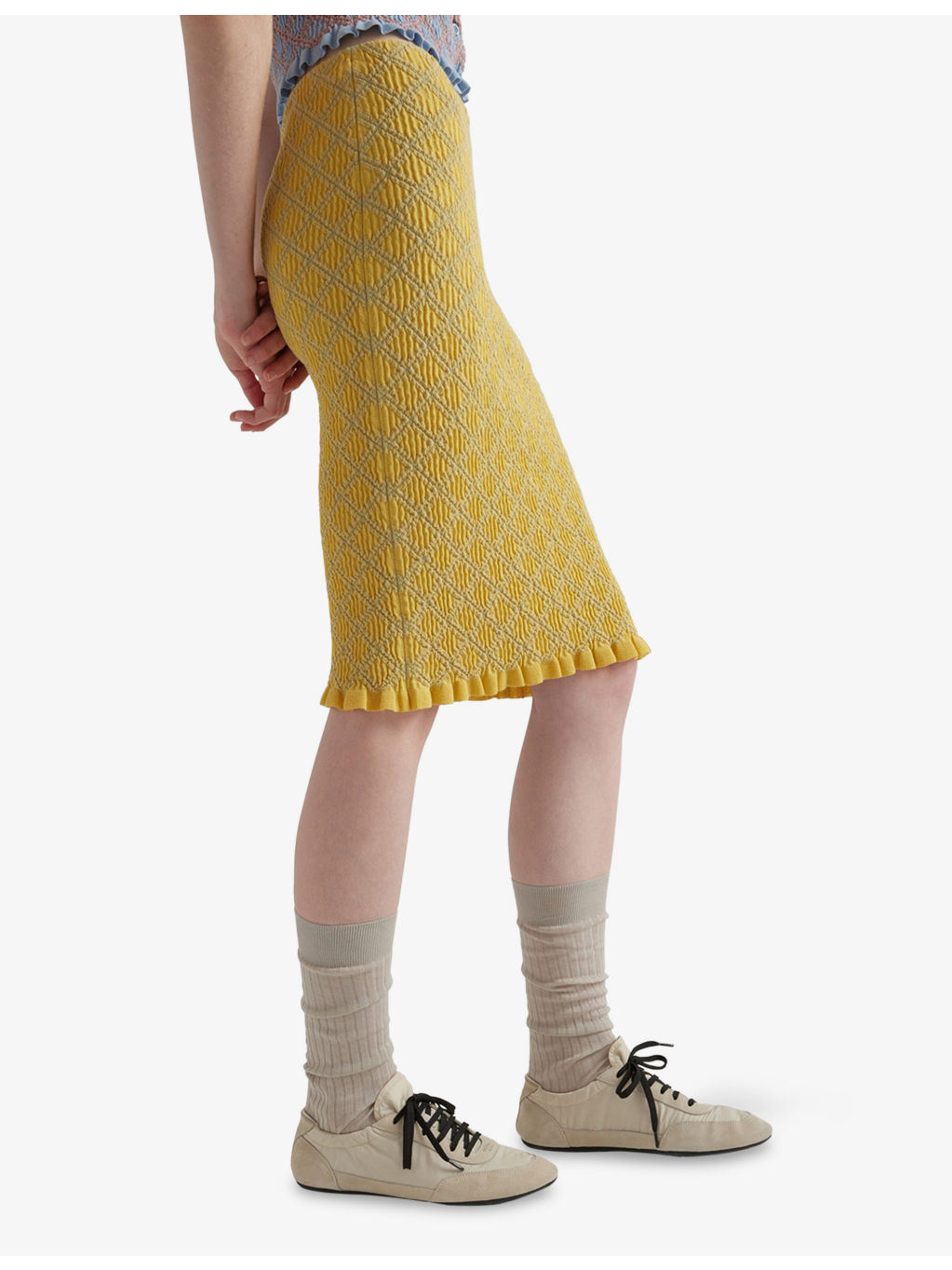 Jacquard-Knit Cotton-Blend Knee-Length  Skirt - 3