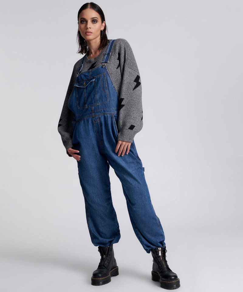 Stanton St Long Denim Overalls - Blue Night 1