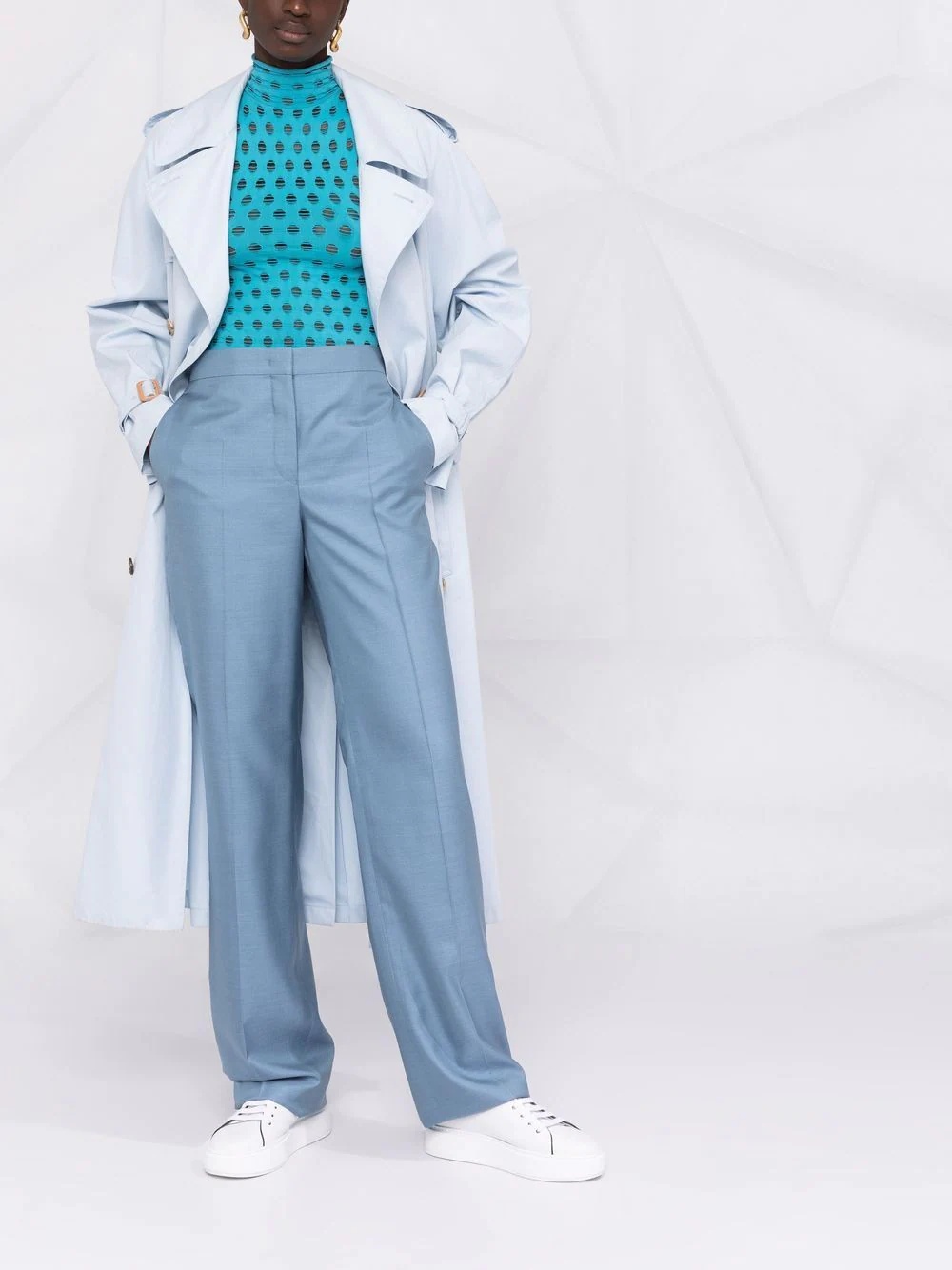 high-waisted silk trousers - 2
