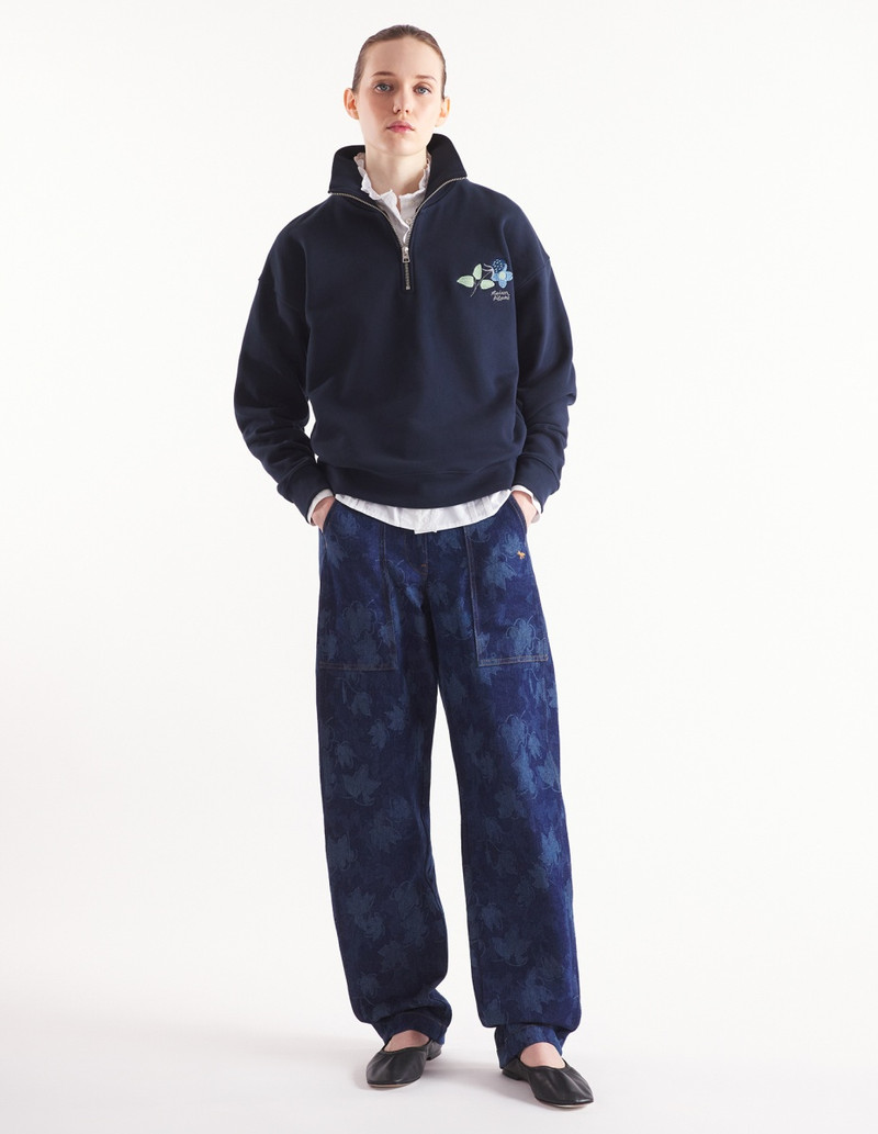 Maison Kitsuné STRAWBERRY LEAF HALF ZIP SWEATSHIRT outlook