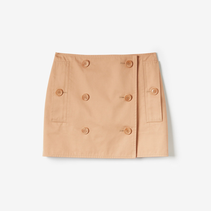 Cotton Gabardine Trench Mini Skirt - 1