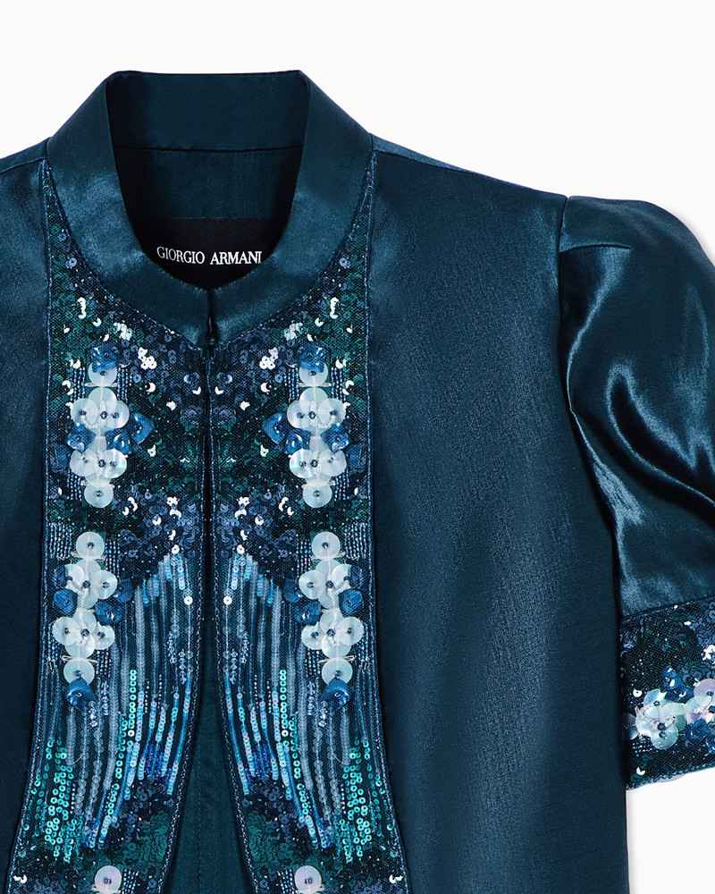 EMBROIDERED LINEN AND SILK BOLERO 5