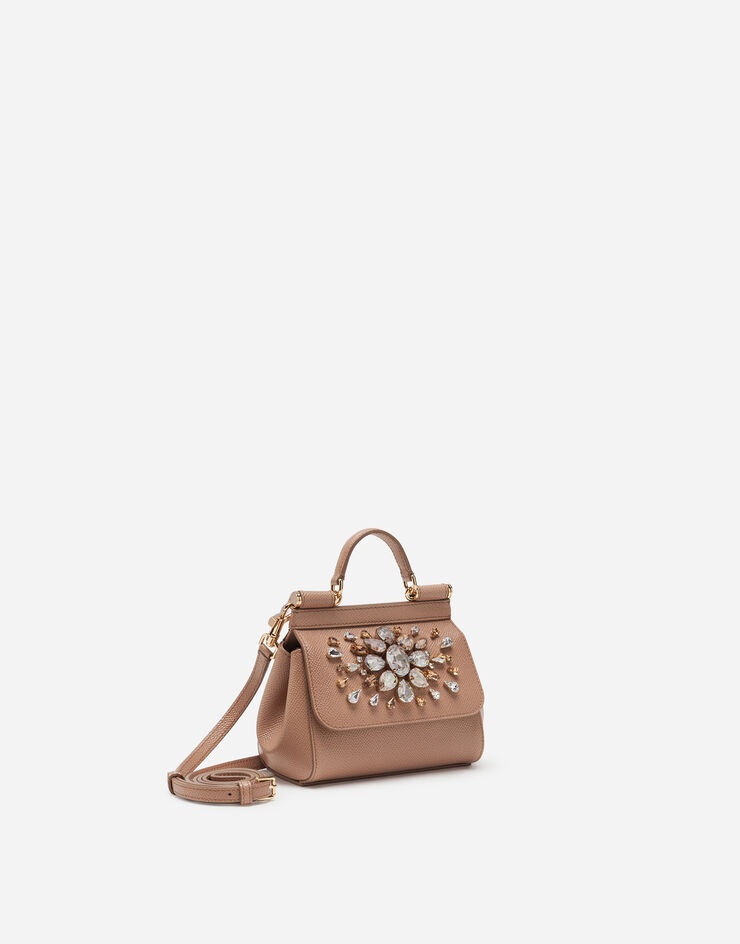 Dauphine calfskin Sicily mini bag with rhinestone embellishement - 2