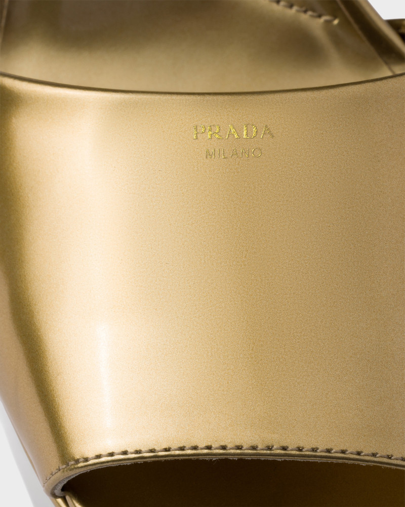 Metallic leather platform sandals 6