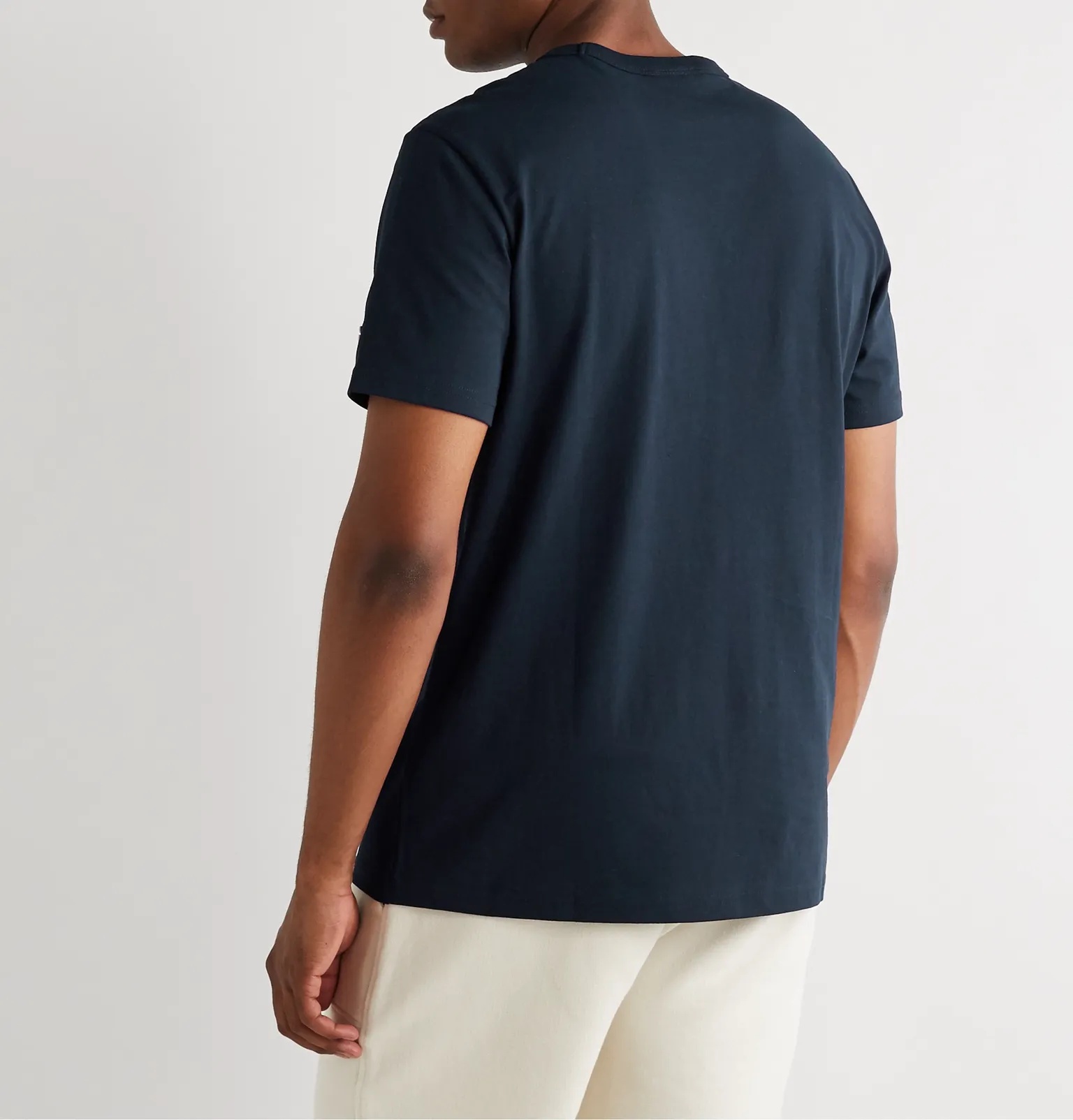 Logo-Embroidered Mélange Cotton-Blend Jersey T-Shirt - 34