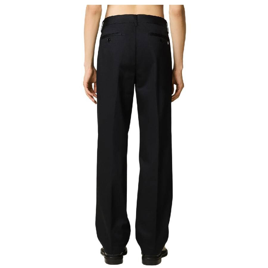 Ami Paris Men's Black Chino Cotton Twill Trousers - 3