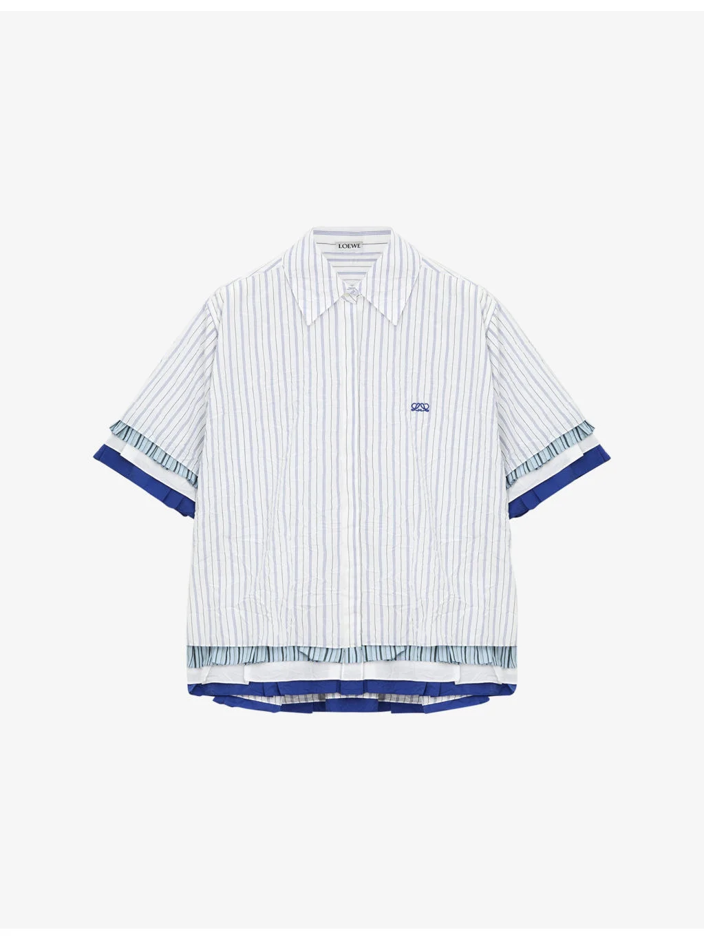 Layered Striped Cotton-Blend Shirt - 1