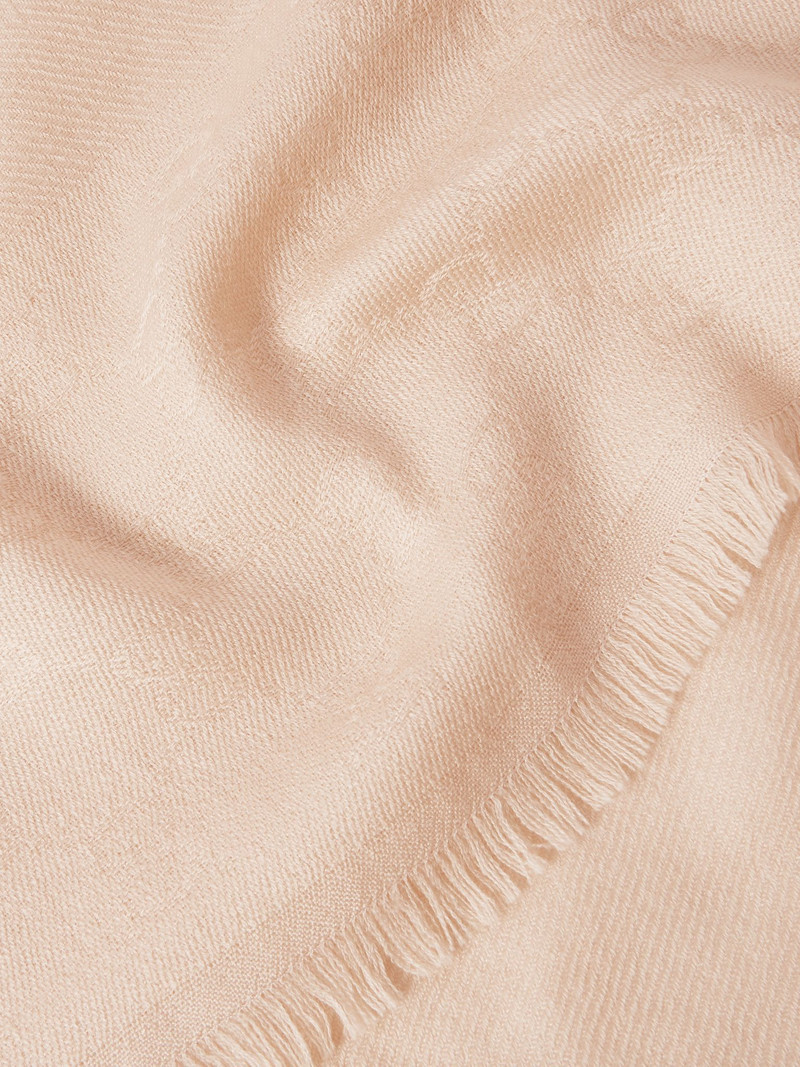 Frayed wool and silk-blend jacquard scarf Blush 3
