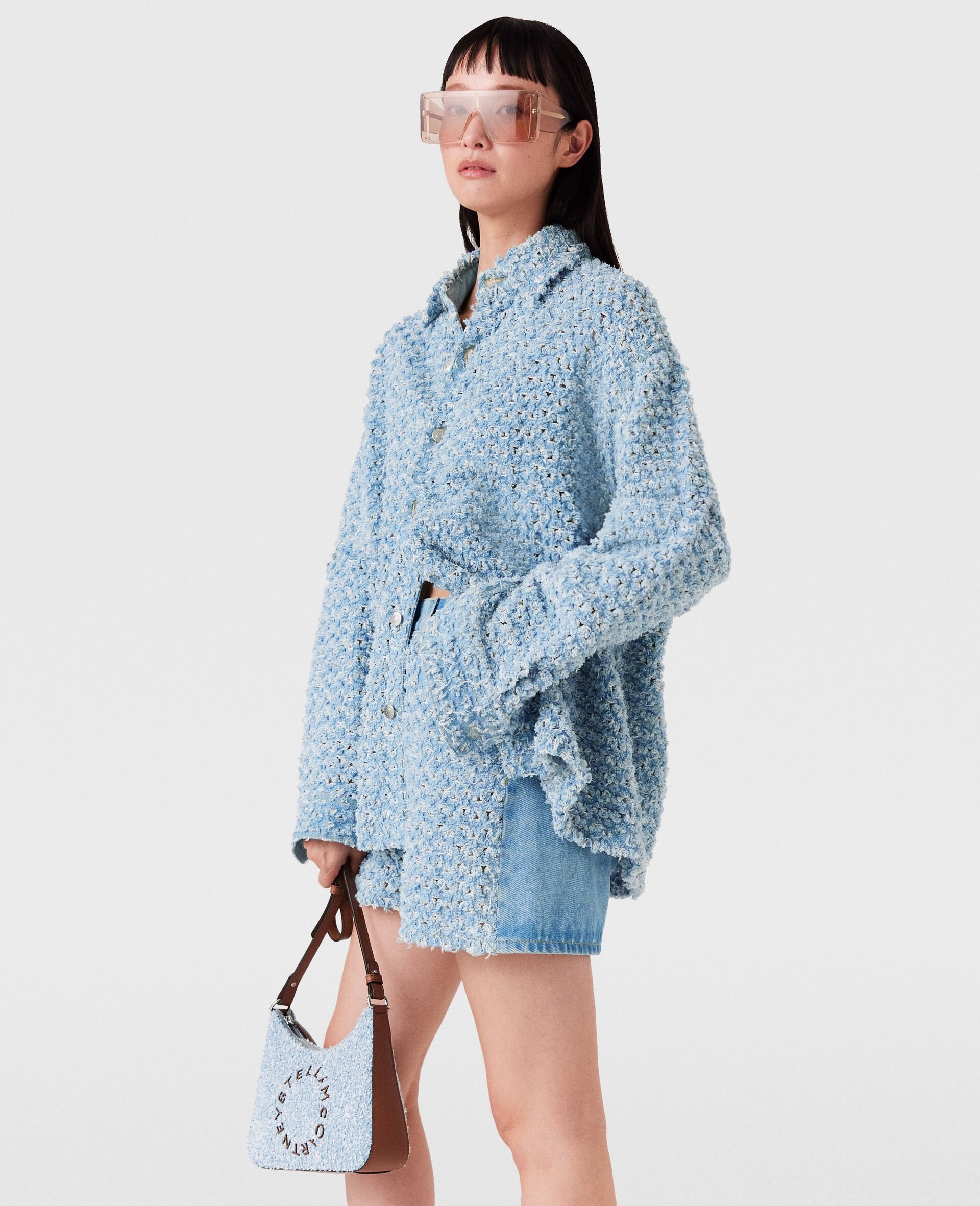 Mid-rise Denim Bouclé Shorts - 3