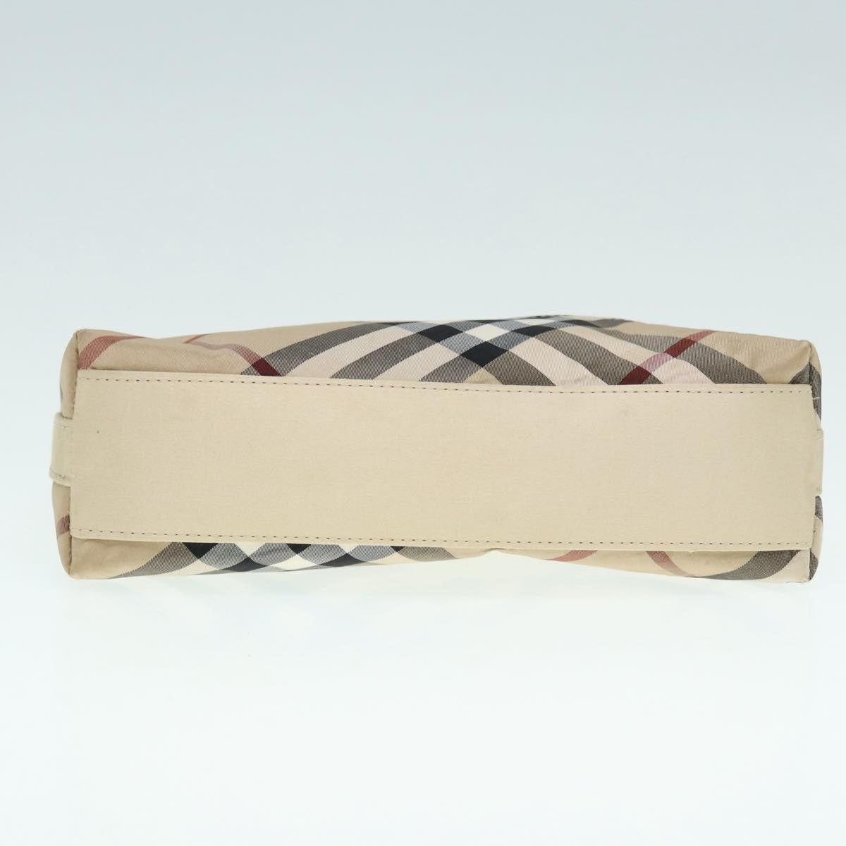 Burberry Nova Check Hand Bag Nylon Beige Silver - 9