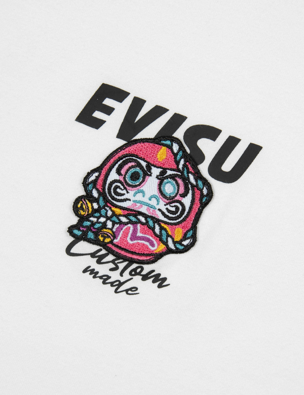 LOGO PRINT AND DARUMA EMBROIDERY BADGE BOYFRIEND T-SHIRT - 8
