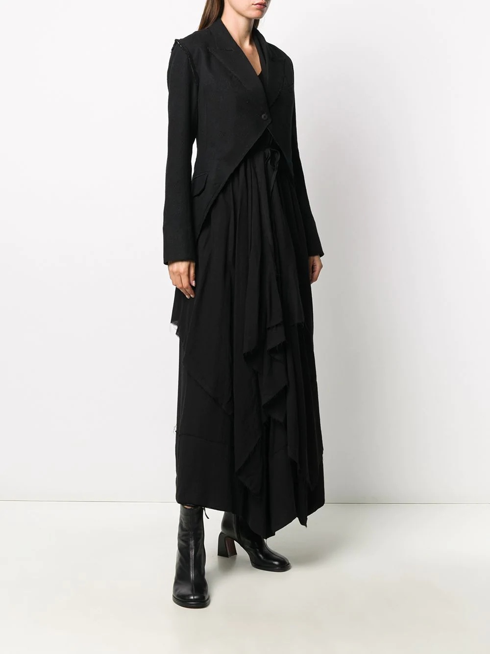 layered-effect maxi coat - 3