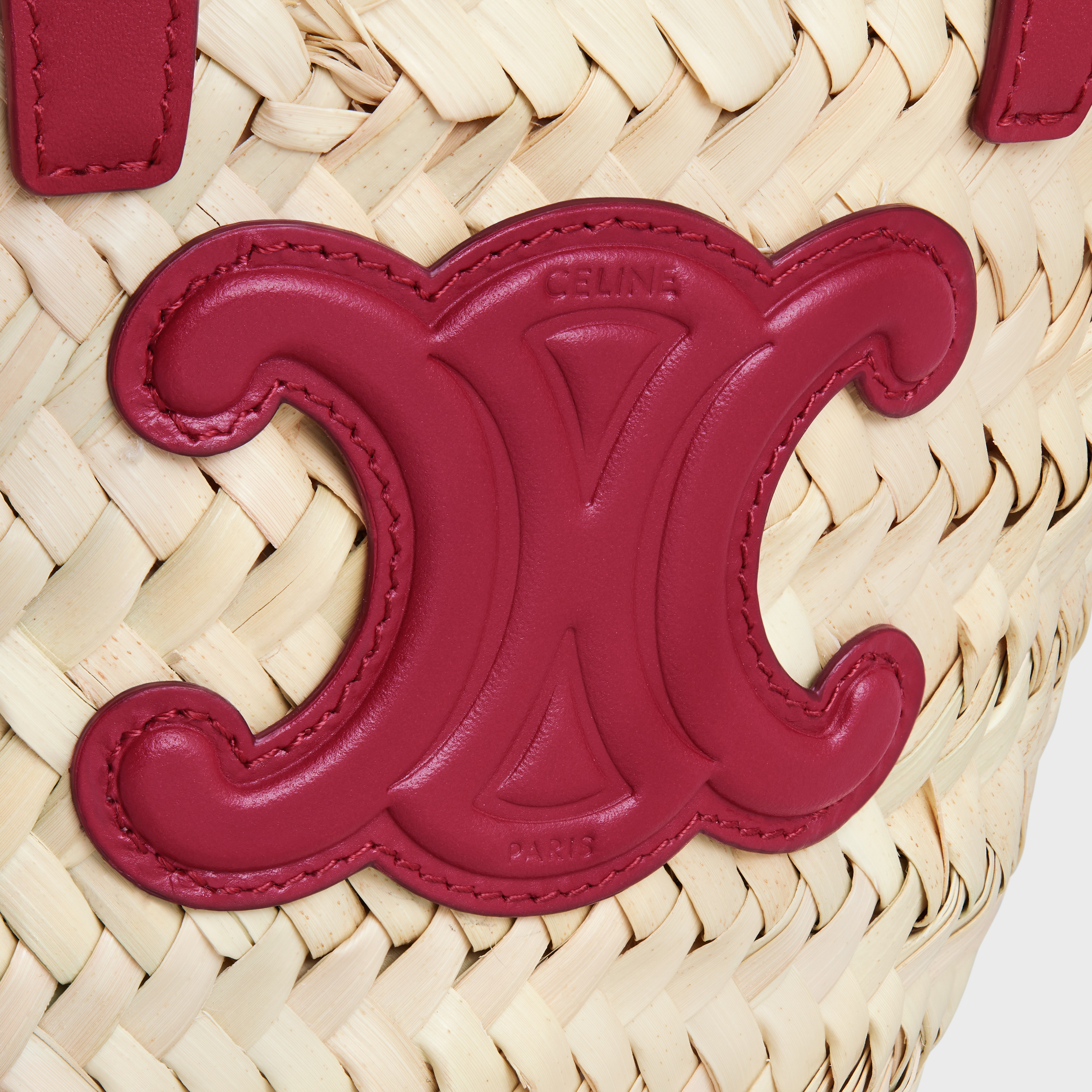 NANO TRIOMPHE PANIER in PALM LEAVES and CALFSKIN - 5