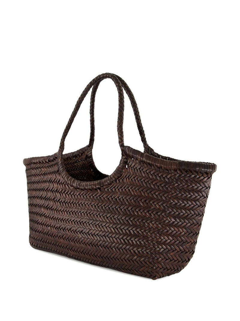 DRAGON DIFFUSION herringbone leather tote bag outlook