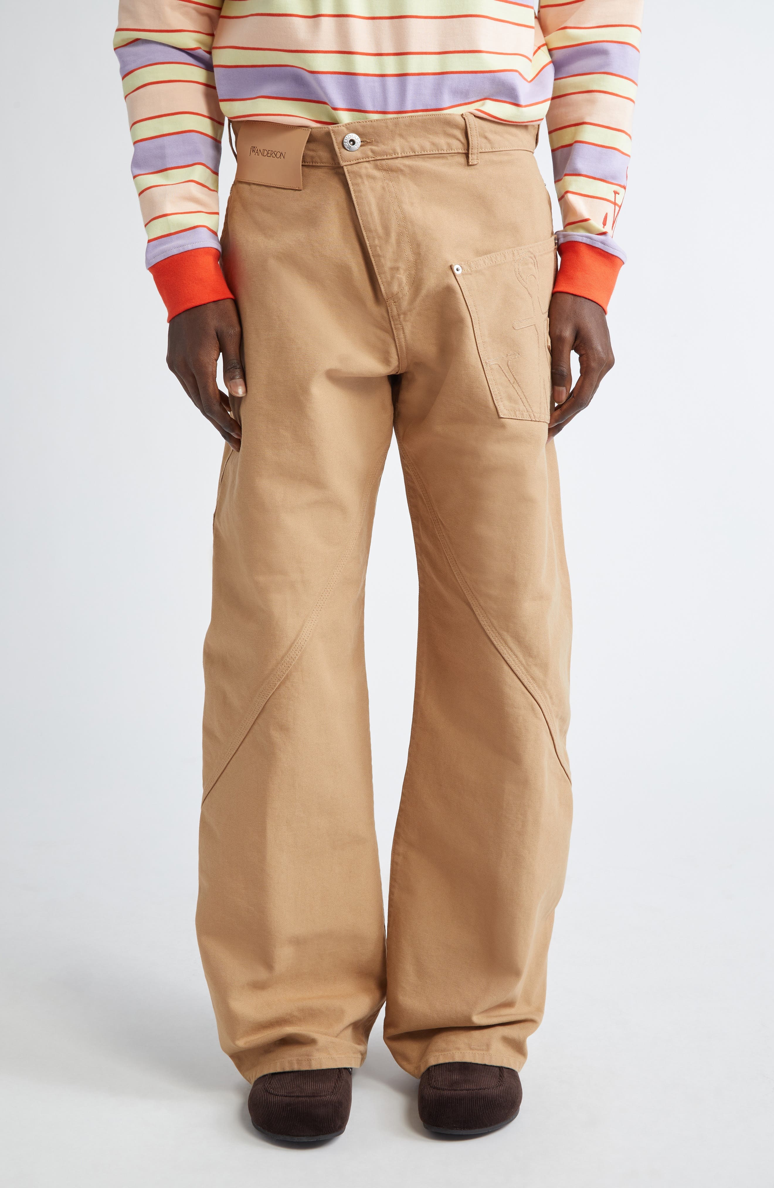 JW Anderson Twisted Workwear Trousers in Flax at Nordstrom - 1