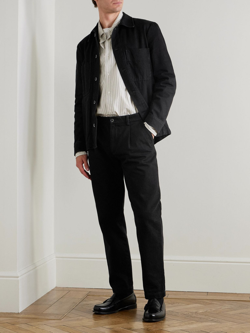 BARENA Capitan Washed Denim Overshirt Black outlook